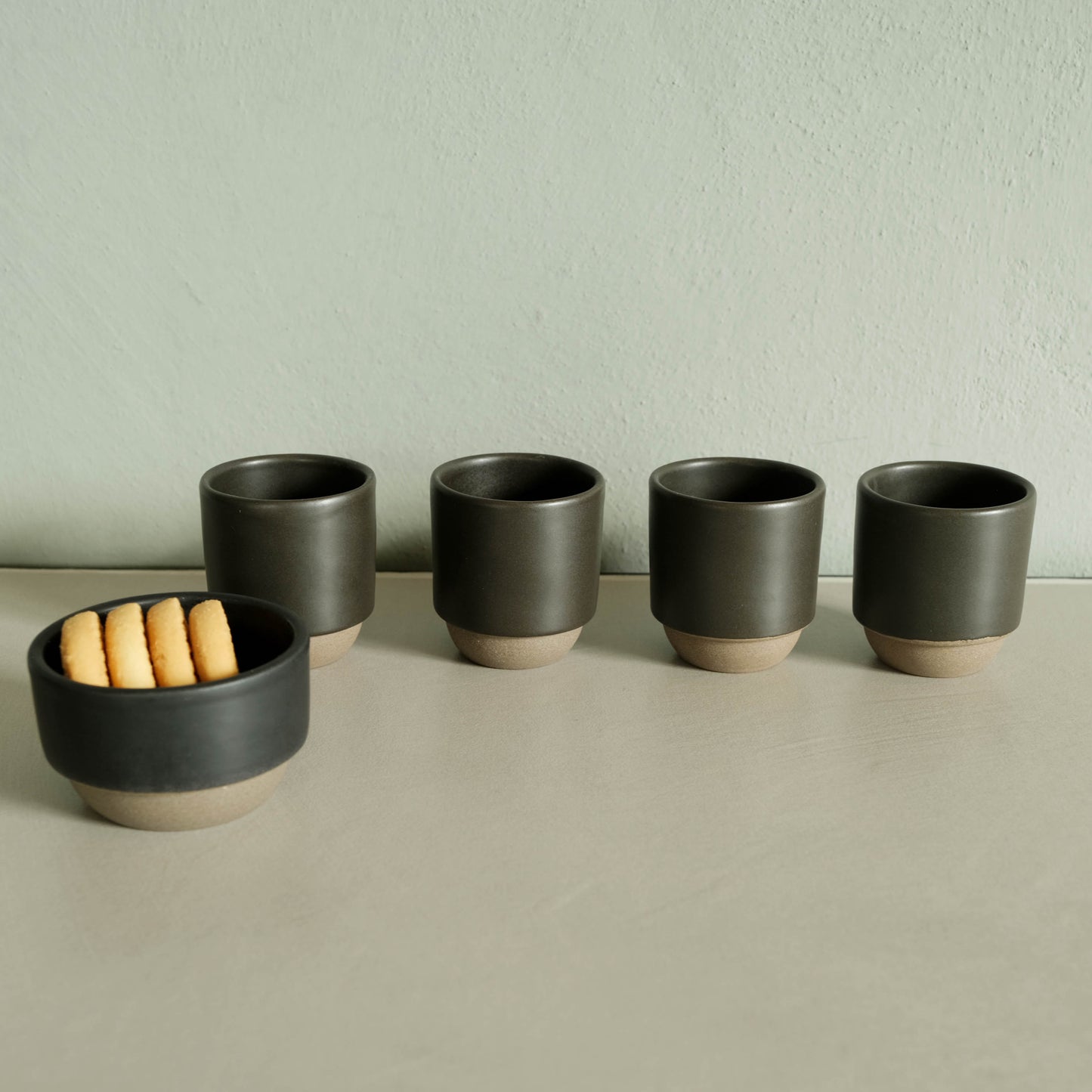 Lietzensee Genuss-Set in schwarz: Espresso & Snack-Schälchen