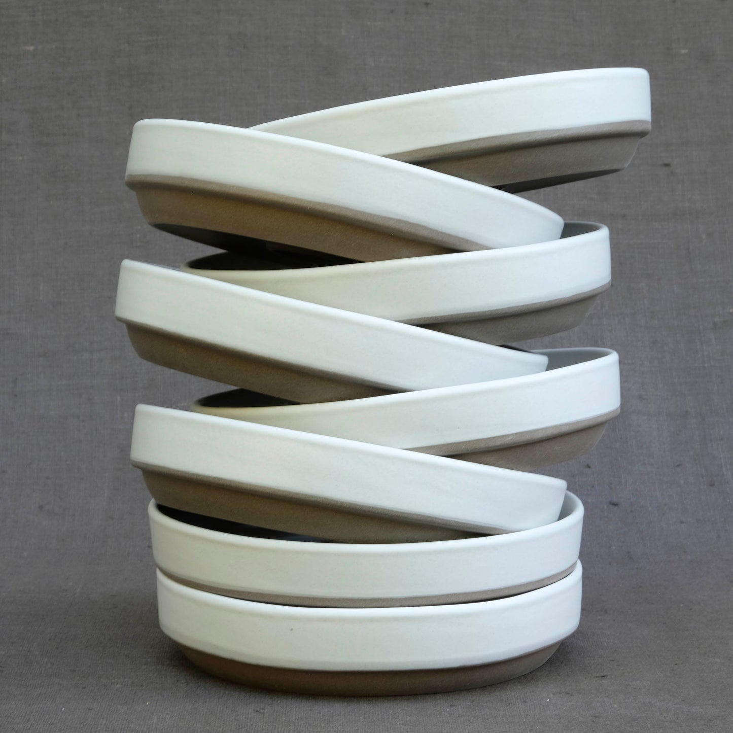 PASTA TELLER Set aus Steinzeug weiss